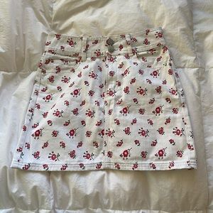 BDG floral denim skirt